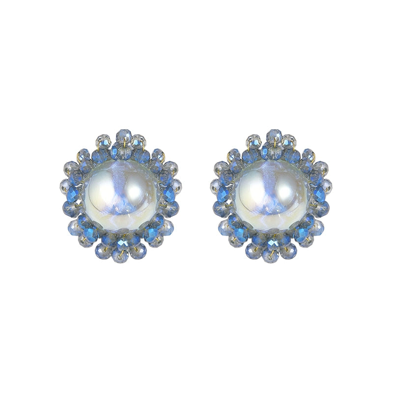 Big Pearl Crystal Earrings