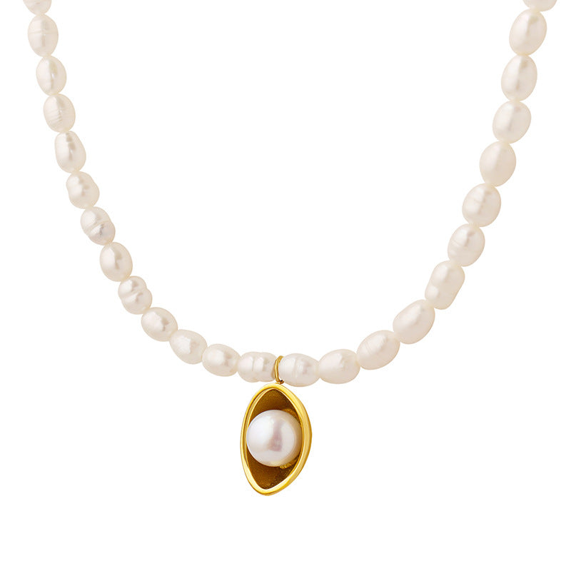 Pea Pod Pendant Freshwater Pearl Necklace