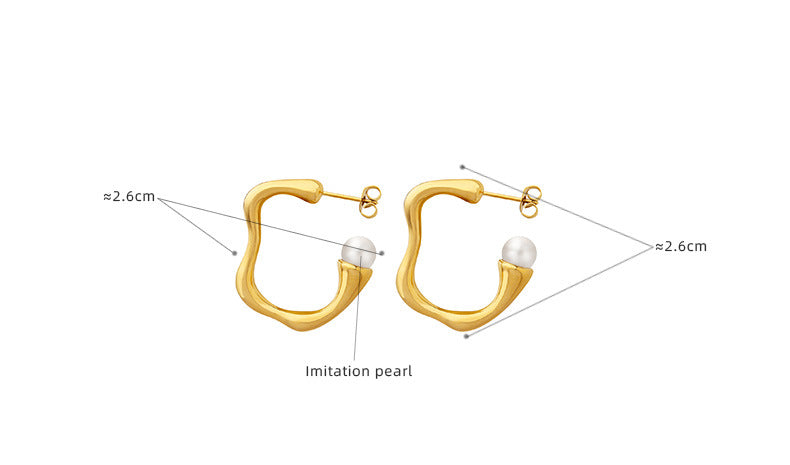 Geometric Irregular Pearl Earrings