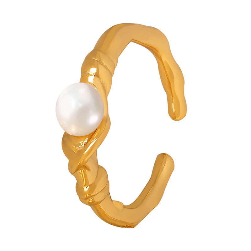 Irregular Open Mouth Freshwater Pearl Ring