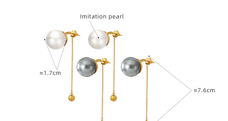 Tassel Stud Large Pearl Earrings