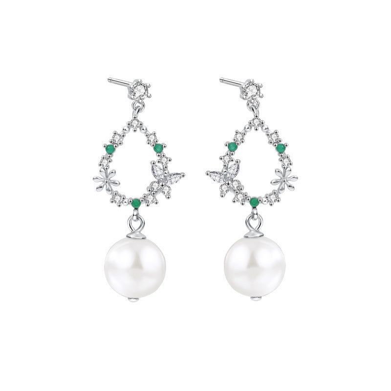 Monet Garden Pearl Dangle Earrings