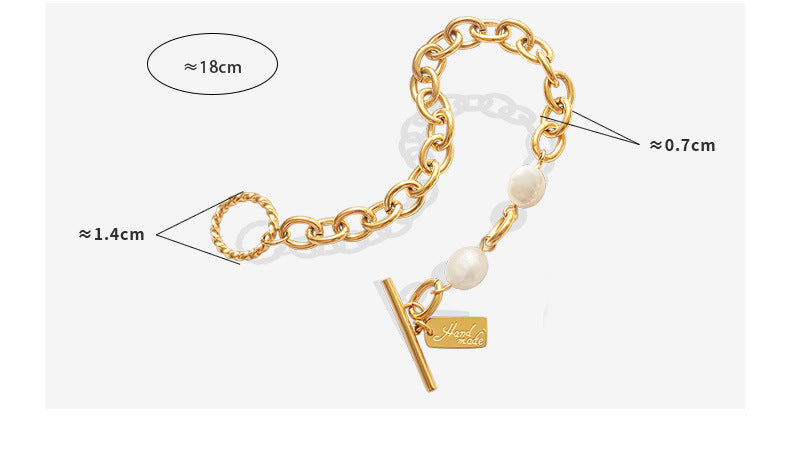 OT Clasp O Chain Freshwater Pearl Bracelet