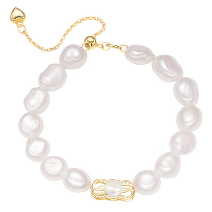 Pullable Natural Baroque Pearl Bracelet