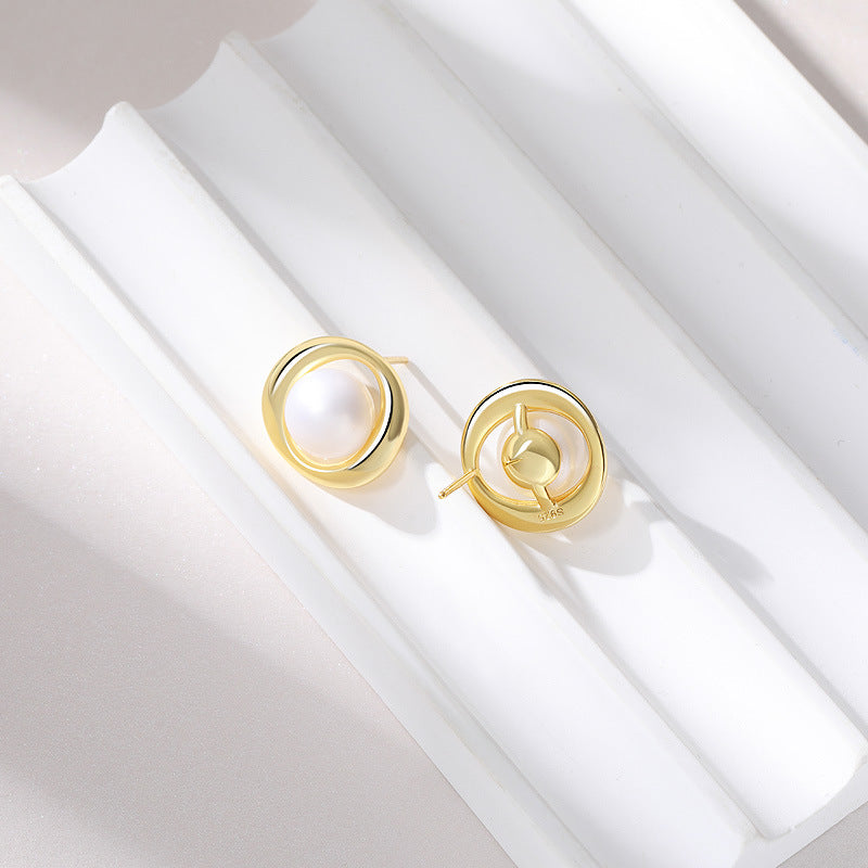 Minimalist Freshwater Pearl Earrings Stud