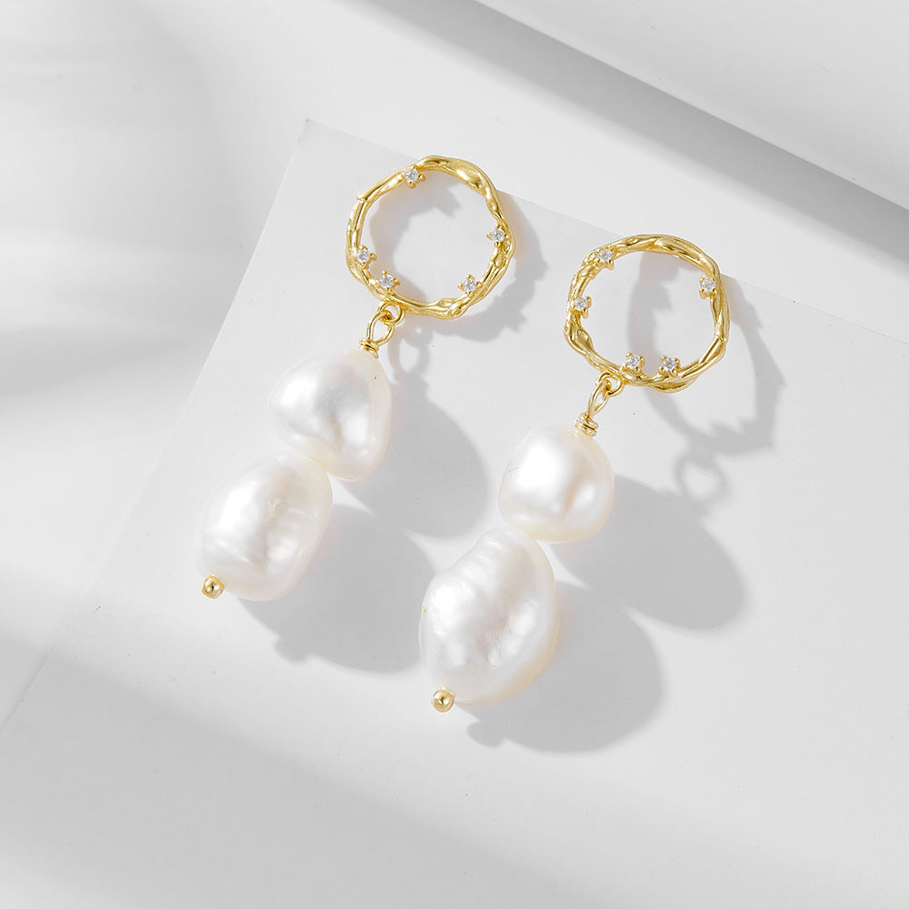 Fashion Baroque Pearl Drop Earrings