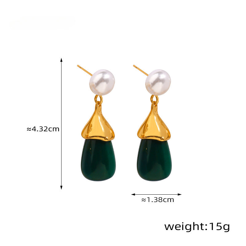 Cute Pearl Stud Resin Earrings