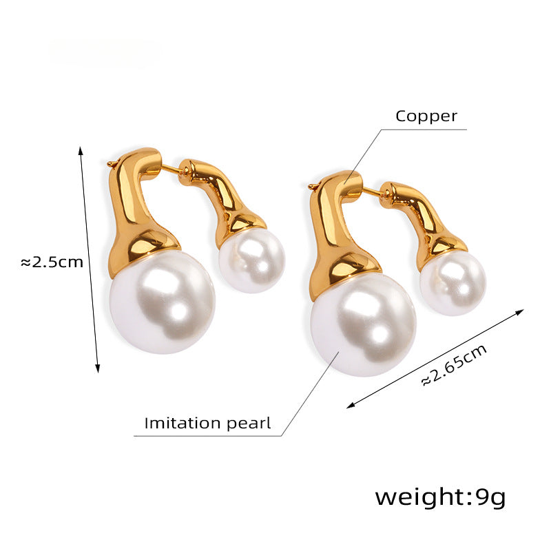 Front and Back Pearl Stud Earrings