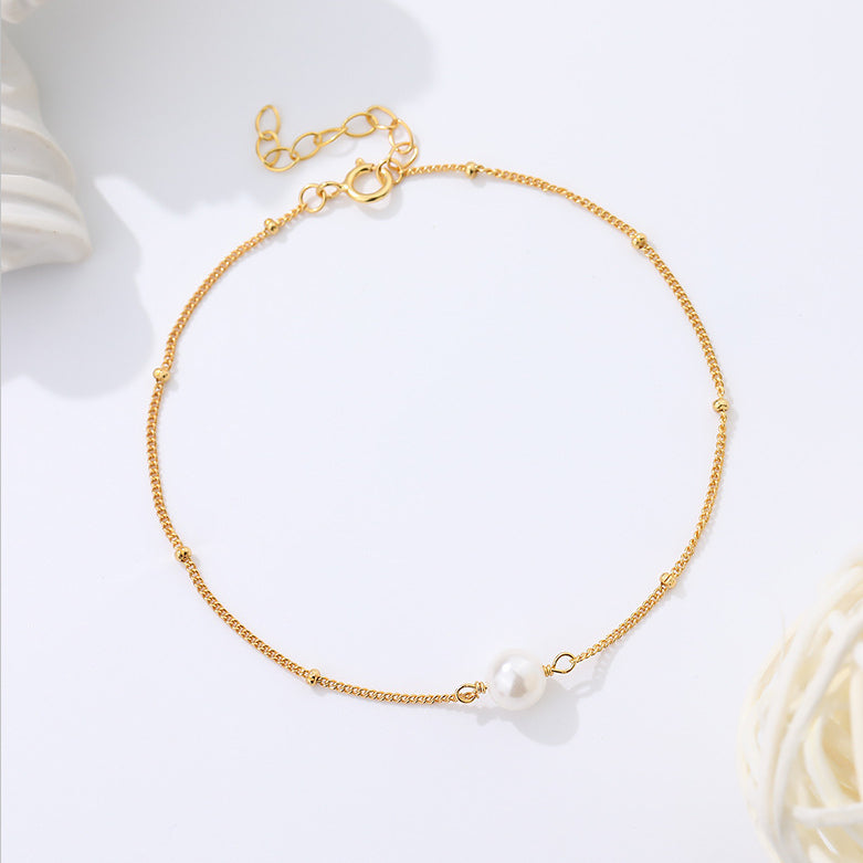 Minimalist Single Pearl Bracelet