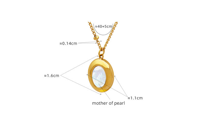 Enhancer Oval Mother of Pearl Pendant Necklace