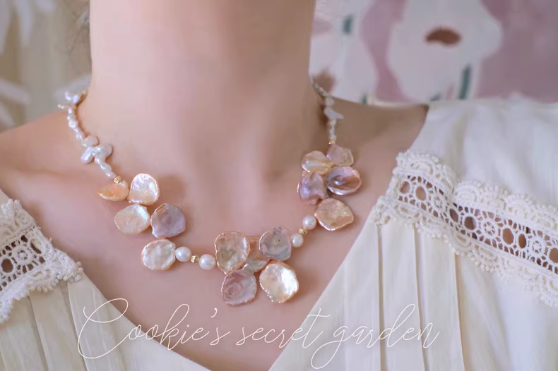 【Monet Garden Collection】 Handmade Old Dreams Baroque Pearl Necklace