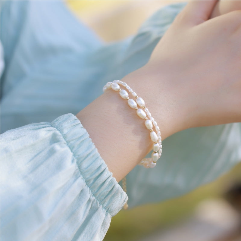 Two Layers Strand Freshwater Pearl Bracelet