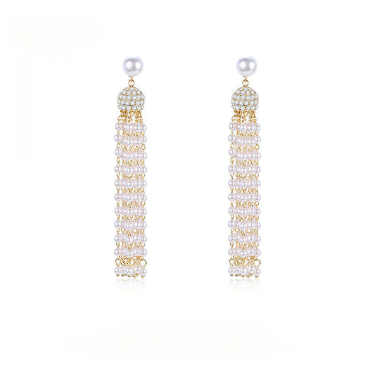 Pearl Tassel Earrings