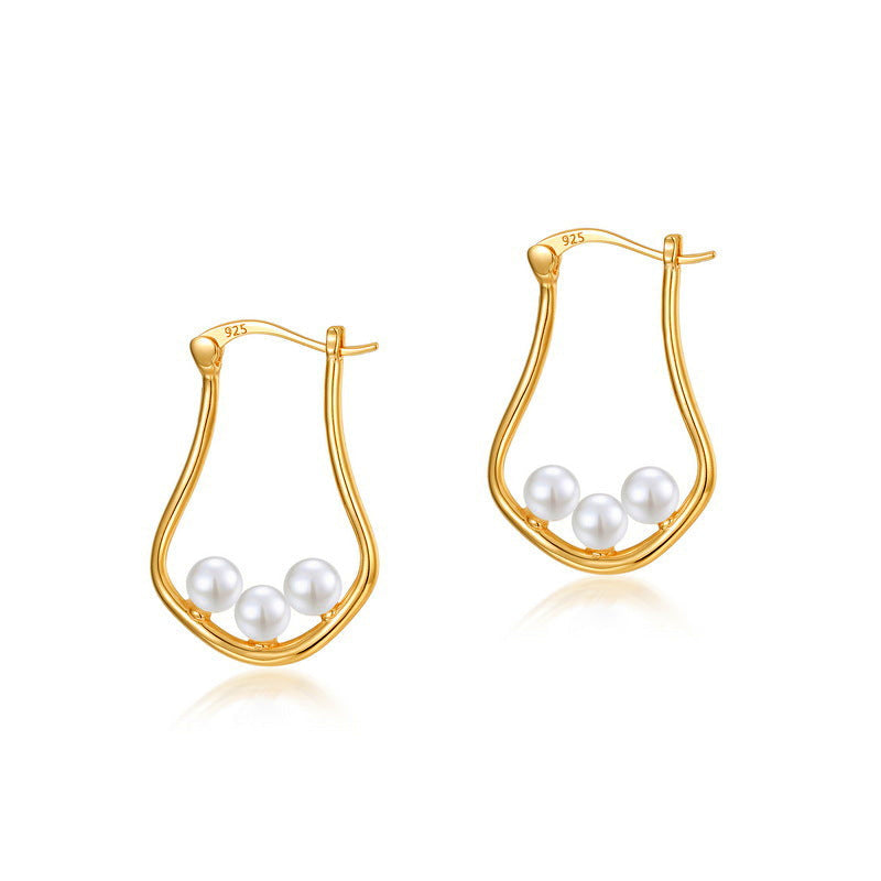 Geometry Pearl Earring