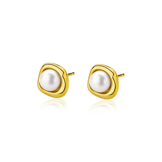 Pearl Stud Earrings With Enhancer