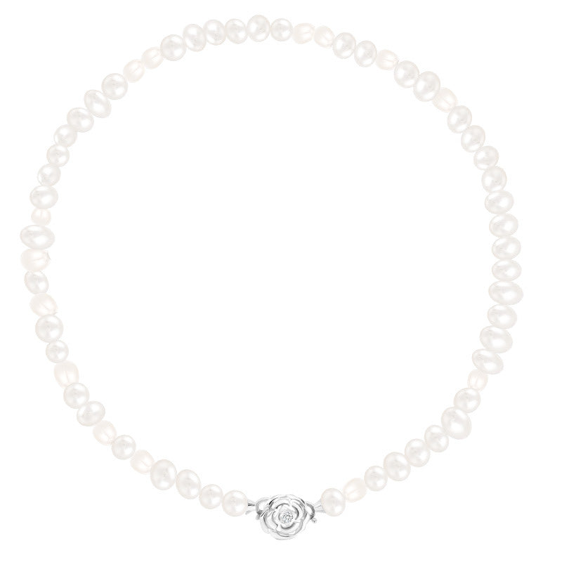 Luxury Princess Camellia Baroque Pearl Choker Necklace