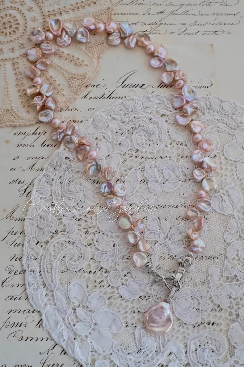 【Monet Garden Collection】 Handmade Dream Song Baroque Pearl Necklace