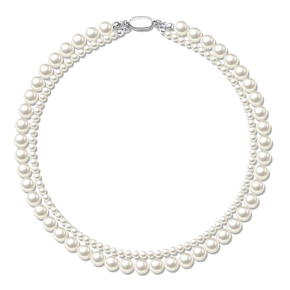 Prom Party Two Layers Swarovski Pearl Necklace