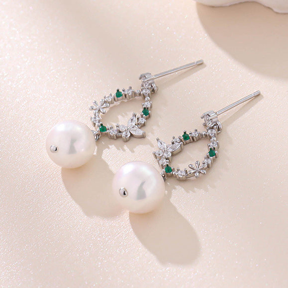 Monet Garden Pearl Dangle Earrings