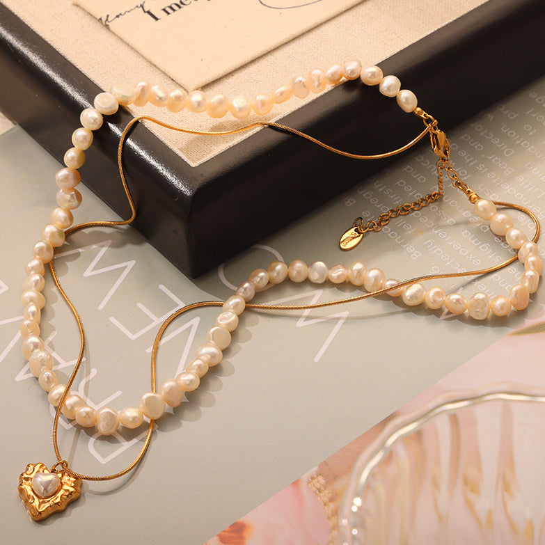 Statement Heart Facial Pendant Collarbone Necklace