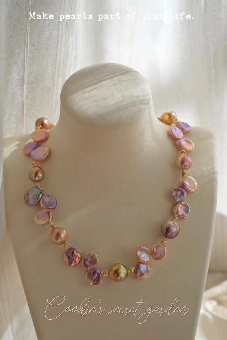 【Monet Garden Collection】 Handmade Gallery Baroque Pearl Necklace