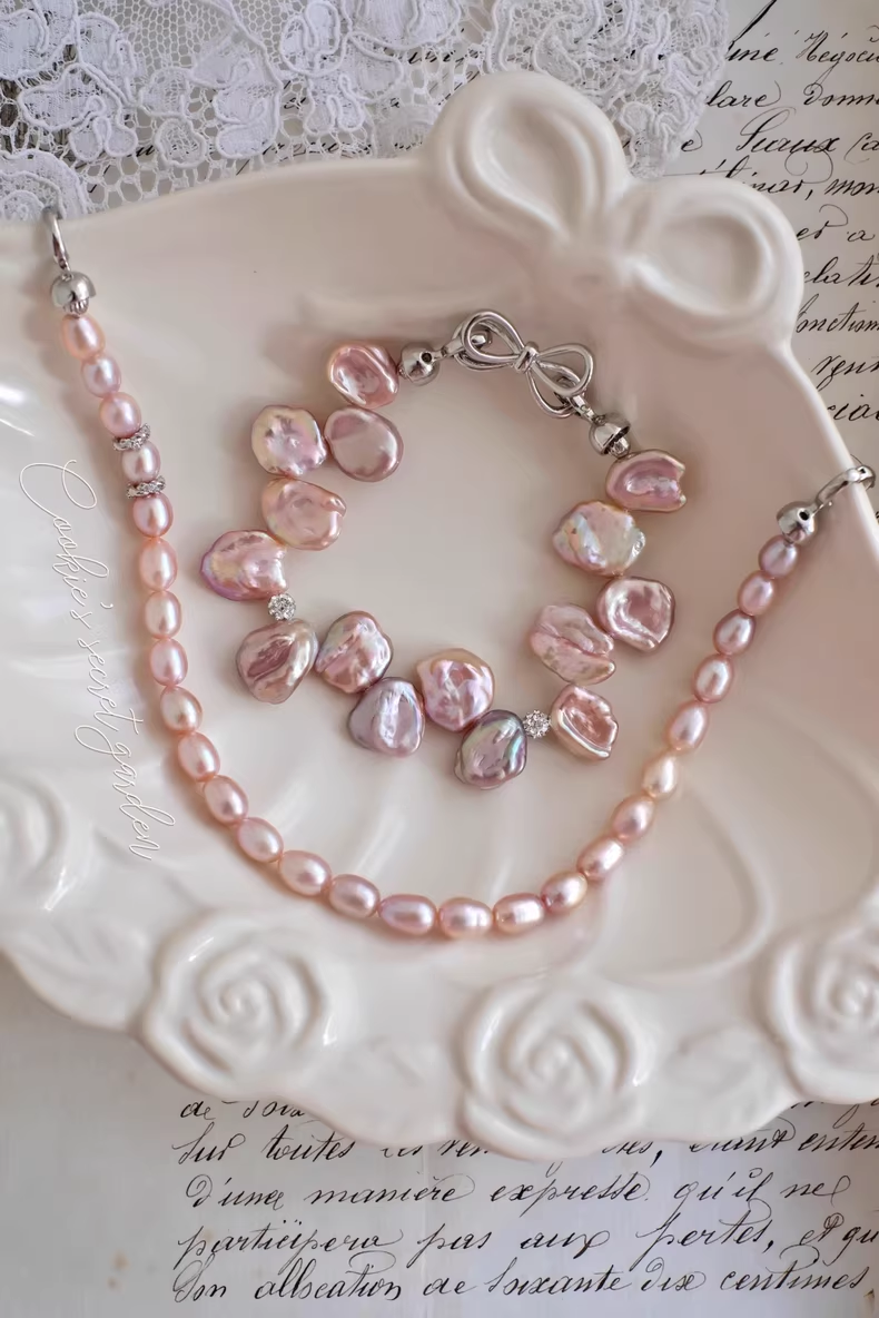 【Monet Garden Collection】 Handmade Multi Wear Ways Baroque Pearl Necklace