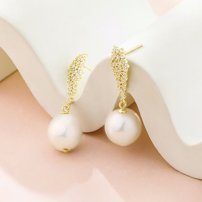 Elegant Pearl Dangle Earrings