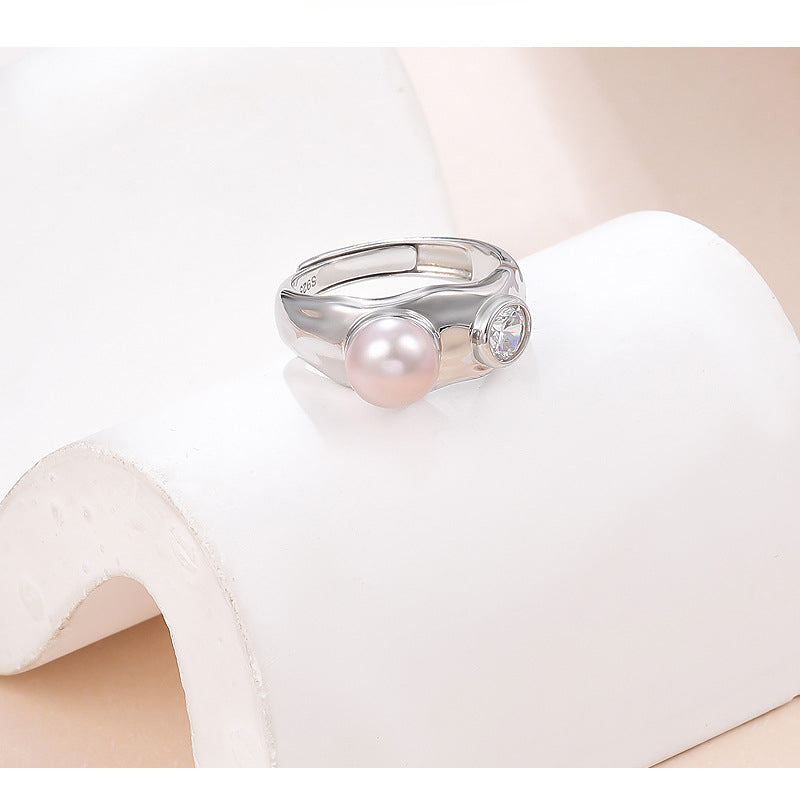 Personality Zircon and Pearl Ring