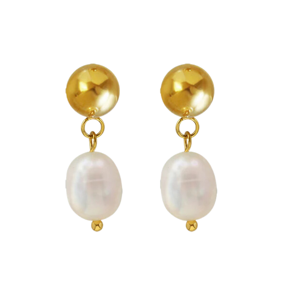 Simple Freshwater Pearl Drop Earrings