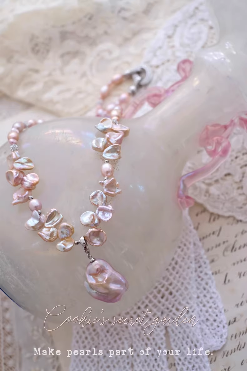 【Monet Garden Collection】Handmade Luxury Baroque Pearl Pendant Necklace