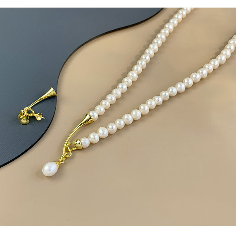 Natural Teardrop Freshwater Pearl Pendant Necklace