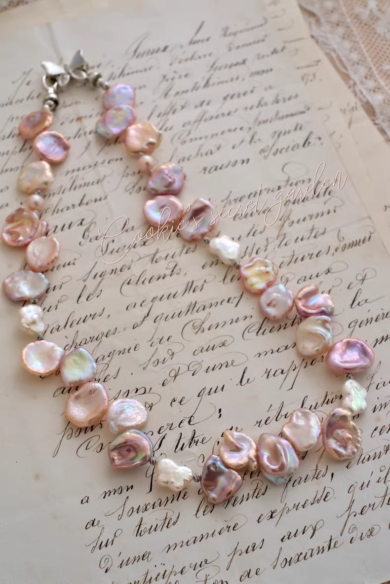 【Monet Garden Collection】 Handmade Butterfly Yard Baroque Pearl Necklace