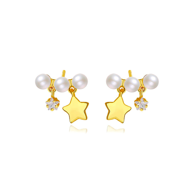 Star and Pearl Earrings