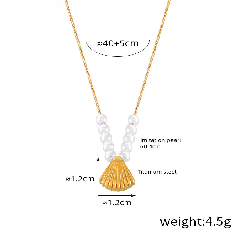 Floating Pearls Shell Pendant Necklace