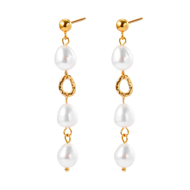 3 Pearl Drop Earrings