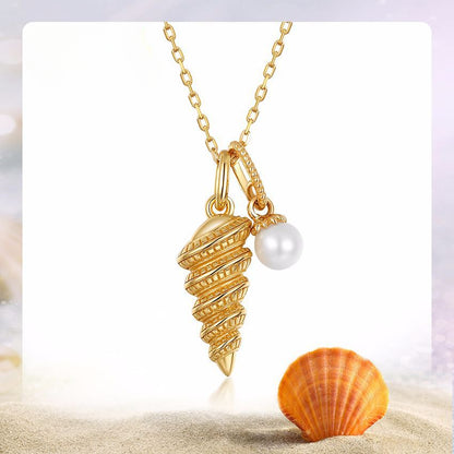 Pearl and Conch Necklace