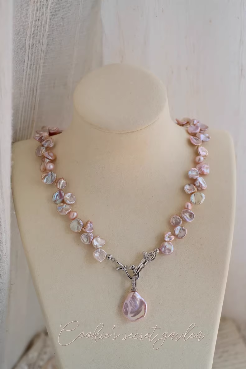 【Monet Garden Collection】 Handmade Dream Song Baroque Pearl Necklace