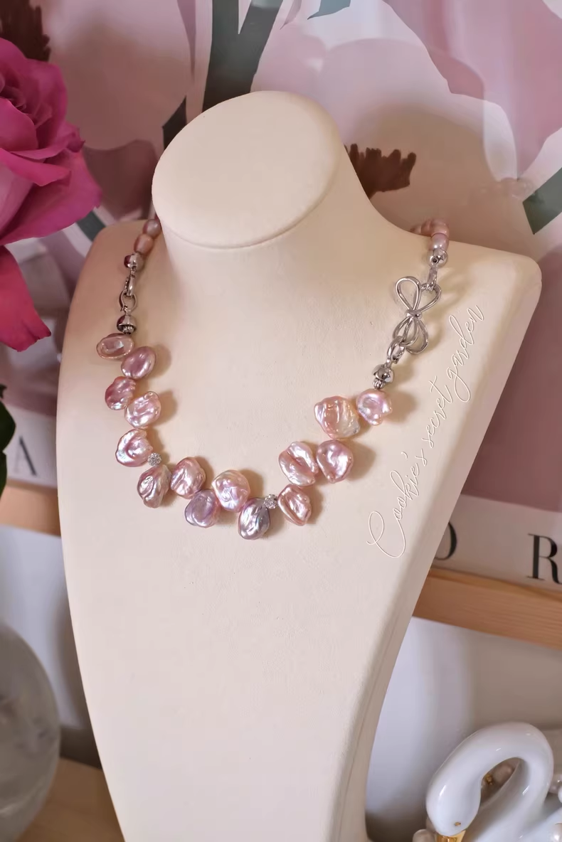 【Monet Garden Collection】 Handmade Multi Wear Ways Baroque Pearl Necklace