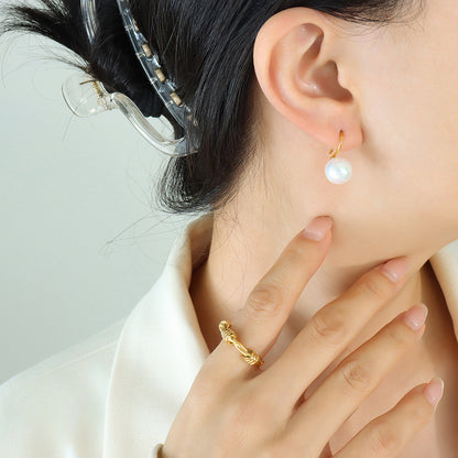 10mm Pearl Hook Earring