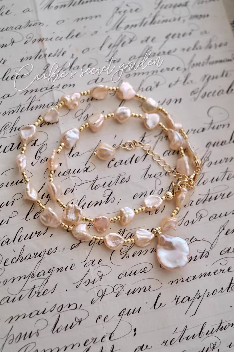 【Monet Garden Collection】 Handmade Snow Mountain Baroque Pearl Necklace