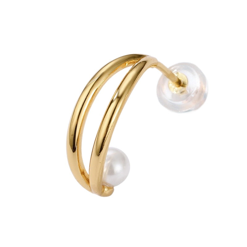 Pearl Pea Pod Stud Earrings