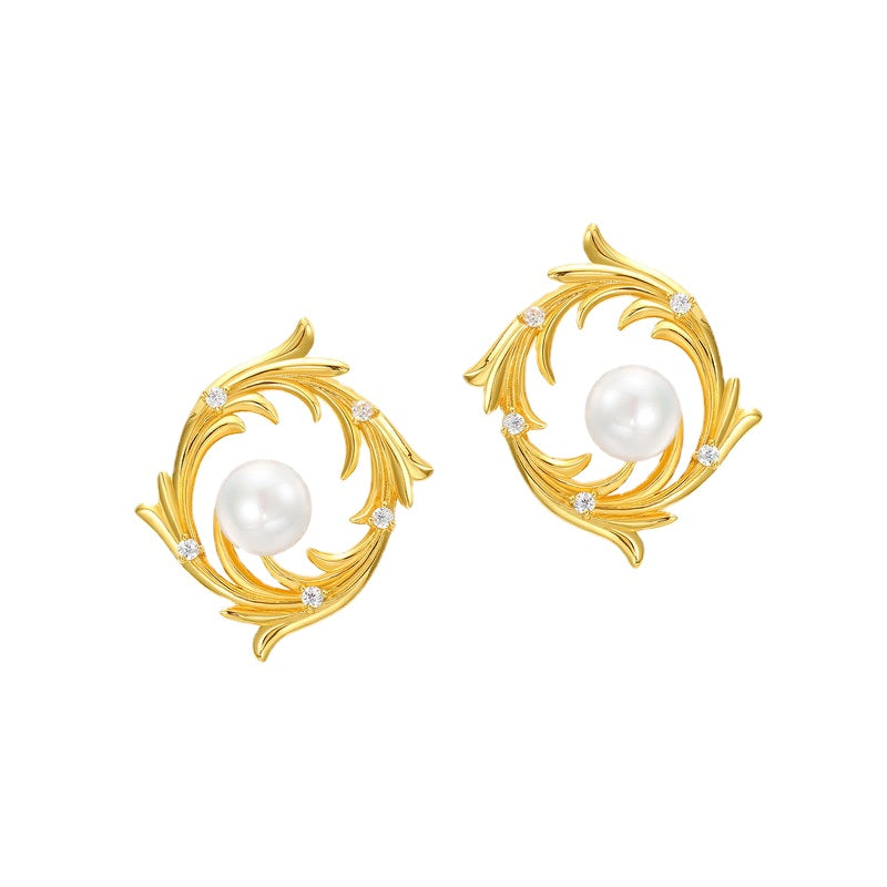 Wreath 5mm Pearl Earrings