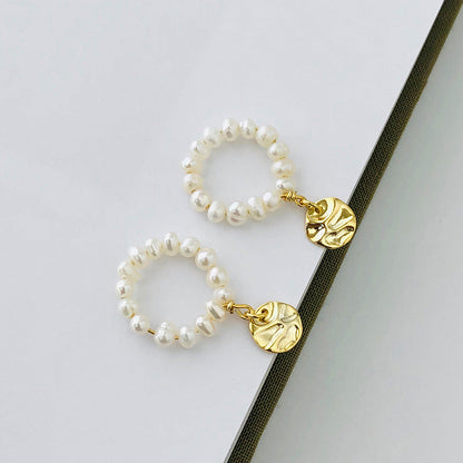 Baroque Pearl Hoop Pearl Earrings