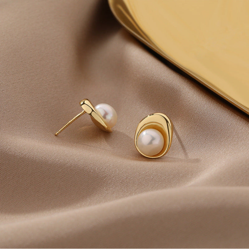 Sterling Silver 7.8mm Pearl Earrings