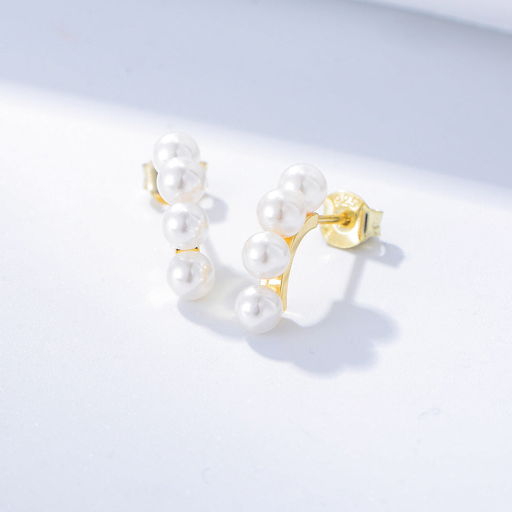 Half Hoops Pearl Earring