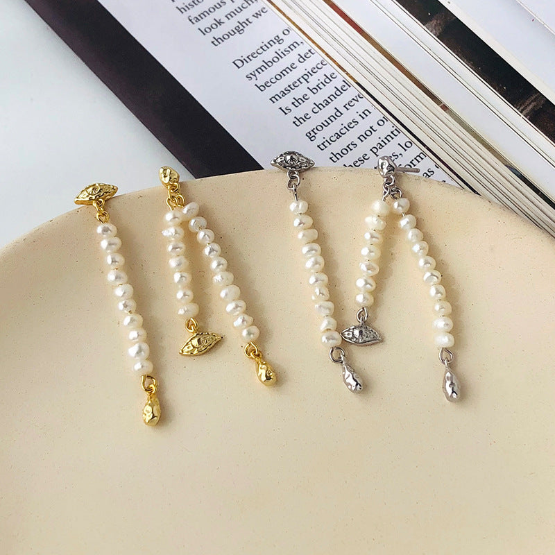 Asymmetrical Pearl String Earrings