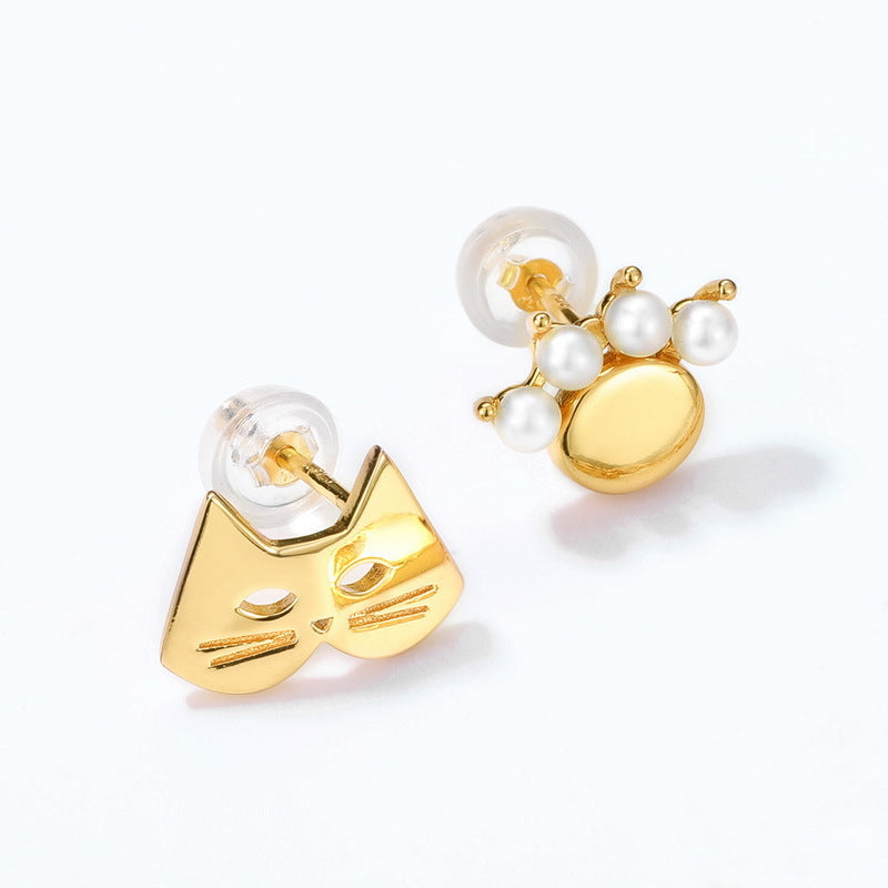 Asymmetrical Cute Cat Paw Earring