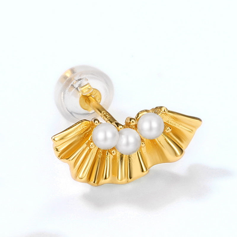 Kelsang Flower Pearl Earring Studs