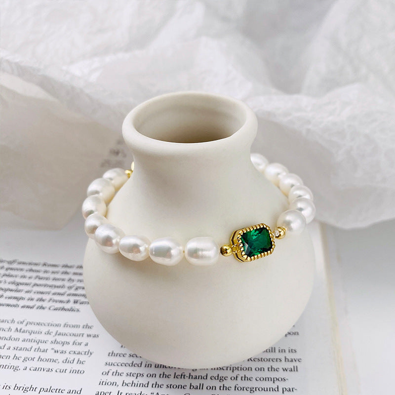 Emerald Chunky Pearl Bracelet