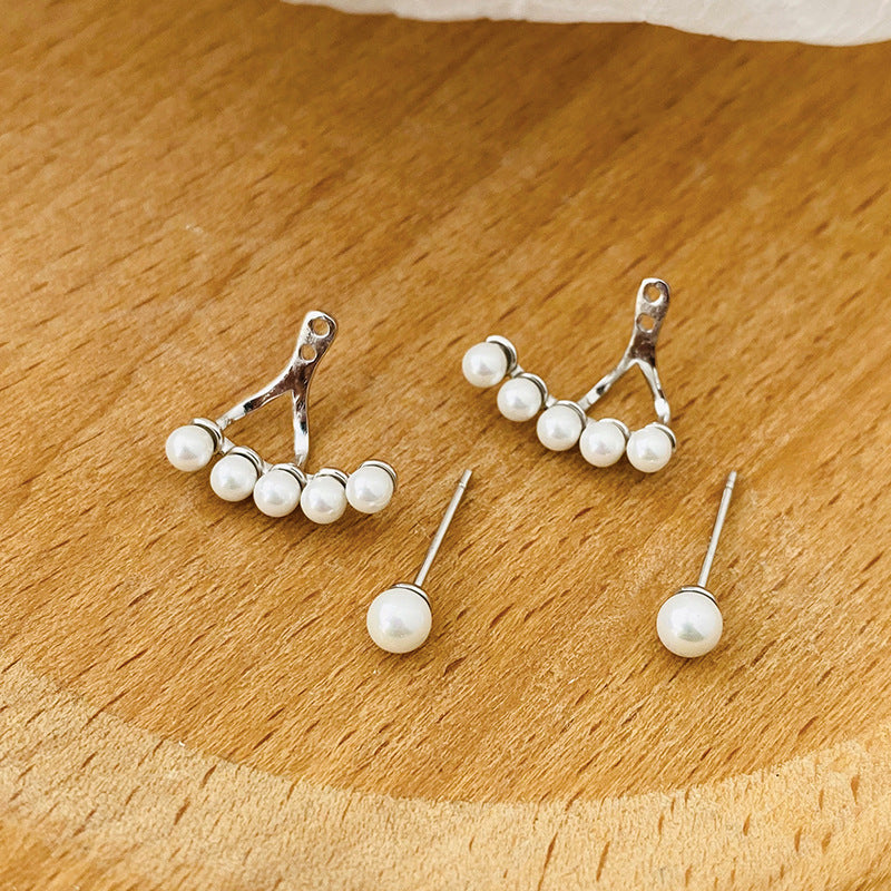 2 Wear Ways Pearl Fan Earrings